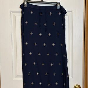 Sag Harbor Dark Blue Skirt with Gold Embroidery
